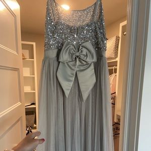 Maya silver sequin formal dress full length